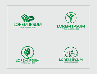 Free vector people and tree logo design inspiration