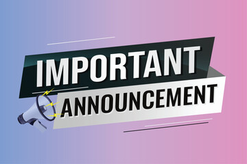 important announcement word concept vector illustration lines modern futuristic 3d style for landing page template ui web mobile app poster banner flyer background gift card coupon label wallpaper