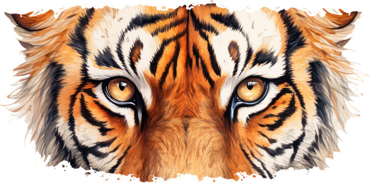 Fierce Tiger Eyes Different Eye Color Stock Vector (Royalty Free)  1841514217