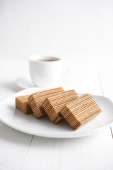 Indonesian layer cake, Spekkoek (kek lapis legit) isolated on white background