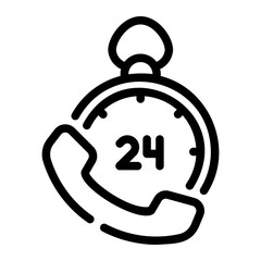 24 hours Line Icon