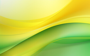 The image presents a gradient background in pale yellow and light green, while the wavy green border gradually fades. It offers a calm and peaceful textural background.   Generative AI