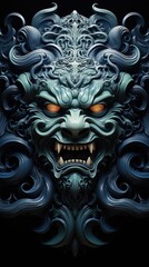 dragon head on a wall