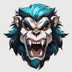 Monkey head mascot character monster 