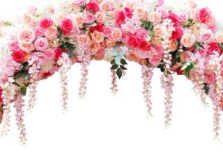  Pink roses bouquet in arch composition