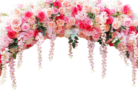  Pink roses bouquet in arch composition