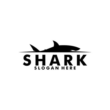 Shark logo vector, Fish Shark silhouette logo design template