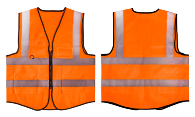 Safety Vest Reflective shirt beware, guard, traffic shirt, safety shirt, rescue, police, security shirt isolated on white background PNG file.
