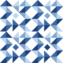 Obraz premium Geometric Mosaic Abstract Pattern Decorative Ornament Background Wall Vector Illustration Blue White