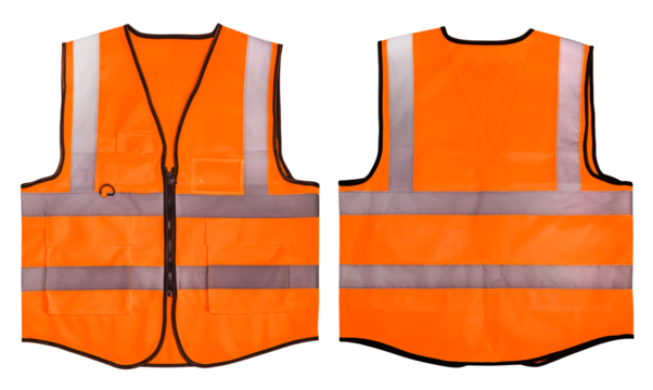 Safety Vest Reflective shirt beware, guard, traffic shirt, safety shirt, rescue, police, security shirt isolated on white background PNG file.