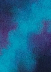 Blue and purple grunge watercolor background illustration for decoration on night sky, dream and fantasy concept.