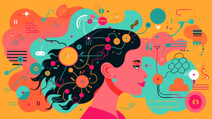 Concept vector illustration of LLM (Large Language Models).	
