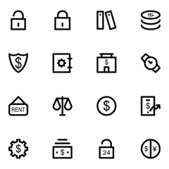 Set of Business Management Bold Line Icons

