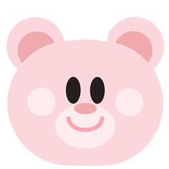 Fototapeta premium Cute Pink Bear Character Emoji