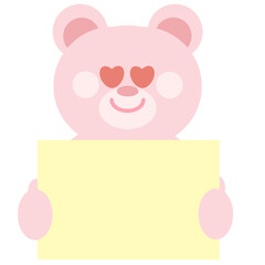 Cute Pink Bear Character Emoji