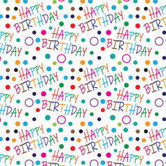 Seamless pattern happy birthday suitable for wrapping and decorating background. Vector illustration