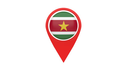 Location mark with country flag (Suriname)