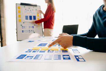 UX graphic designer planning application process development prototype wireframe for web smart...