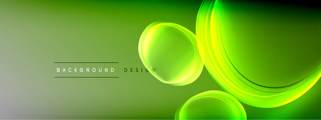 Vector abstract background - liquid transparent bubble shapes on fluid gradient with shadows and light effects