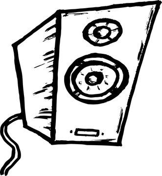 hand drawn vector illustration of an spaker