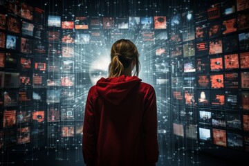 AI Algorithm Analyzing Social Media Data, Generative AI