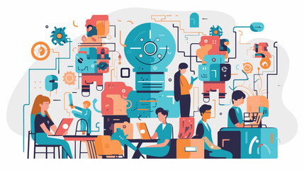 Concept vector illustration of LLM (Large Language Models).	