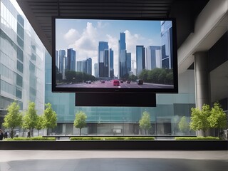 Big tv screen in the city