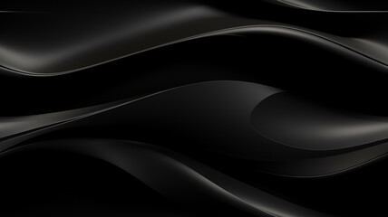 3D black wave abstract background with space for text. Rendered digitally. Generative AI - obrazy, fototapety, plakaty