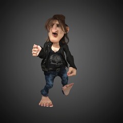 
 3d computer-rendered illustration of a scary woman