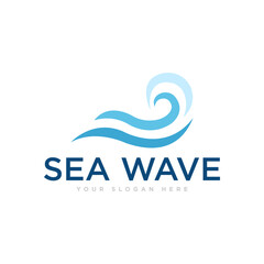 Sea Waves Logo Design Illustration