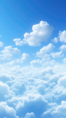 bright sunny day sky with small clouds - vertical