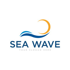 Sea Waves Logo Design Illustration