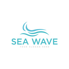 Sea Waves Logo Design Illustration