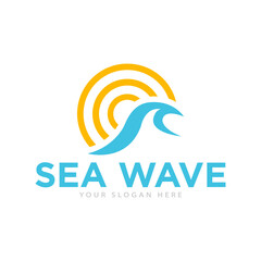 Sea Waves Logo Design Illustration