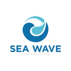 Sea Waves Logo Design Illustration
