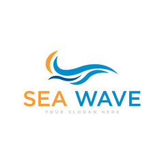 Sea Waves Logo Design Illustration