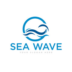 Obraz premium Sea Waves Logo Design Illustration
