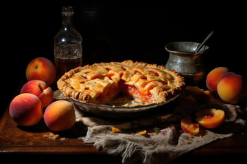 Peach pie, still life