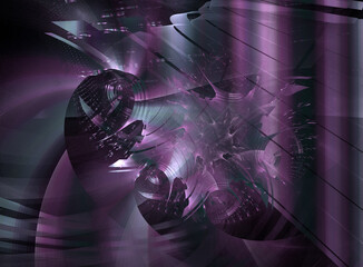 3d illustration. Fractal. Abstract image. The robot works underwater. Graphic element, texture for web design.