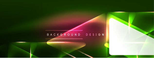 Vibrant Geometric Neon Shiny Line Background. A Bold and Stunning Display of Shapes, Lines, Colors, and Glow, Perfect for Futuristic Modern Designs, Hi-tech Presentations, Technology Web Pages