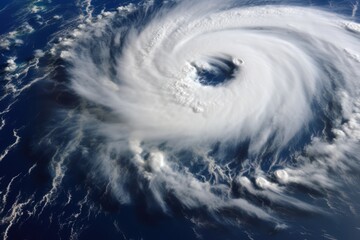 The eye of the hurricane, hurricanes on Earth, typhoons climate change - obrazy, fototapety, plakaty