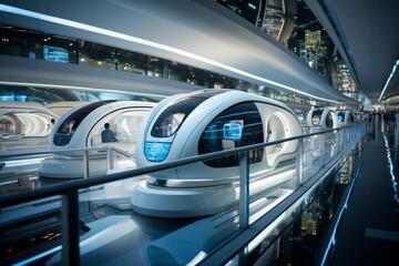 Futuristic Transportation Hub, Generative AI