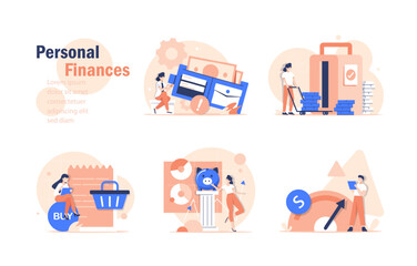 Investing Plans set concept. Vector banner, icon, illustration. Save Investment. Strategy and return on investment