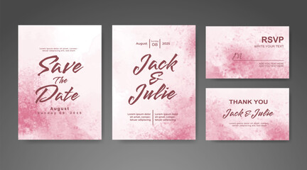 Save the date with watercolor background. Design for your invitation.