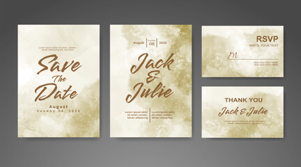 Naklejka premium Save the date with watercolor background. Design for your invitation.