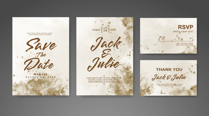 Save the date with watercolor background. Design for your invitation.