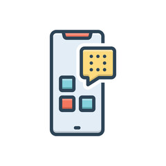 Color illustration icon for deleted