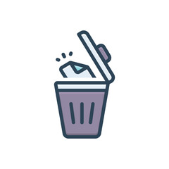 Color illustration icon for deleted