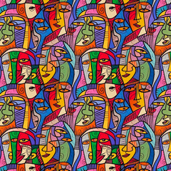 Doodle Eyes Art Seamless Pattern Background Wallpaper 8