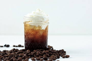 Iced Coffee with Whip Cream Topping